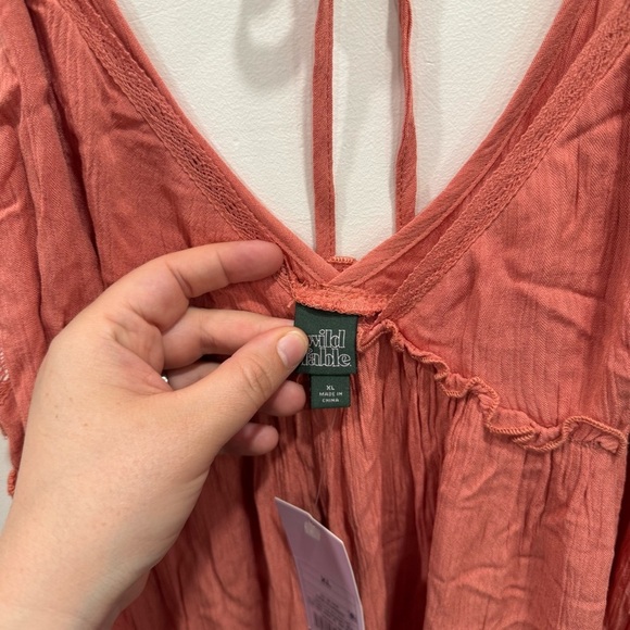 Wild Fable Spaghetti Strap Flowy Sun Dress Tie-Back XL - Picture 5 of 8